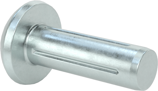 Yuvarlak Başlı Tam Oluklu Pim, Çinko Kaplamalı 1004-1045 Karbon Çelik, 1/2" Uzunluk, 0,161 inç Uç Çapı