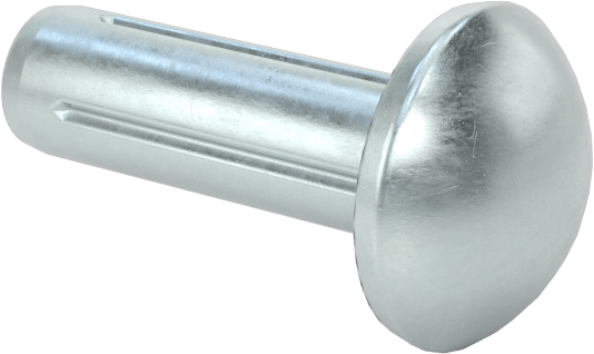 Yuvarlak Başlı Tam Oluklu Pim, Çinko Kaplamalı 1004-1045 Karbon Çelik, 1/2" Uzunluk, 0,161 inç Uç Çapı