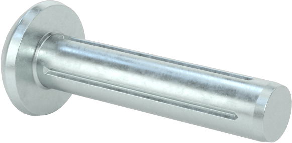 Yuvarlak Başlı Tam Oluklu Pim, Çinko Kaplamalı 1004-1045 Karbon Çelik, 3/4" Uzunluk, 0,161 inç Uç Çapı