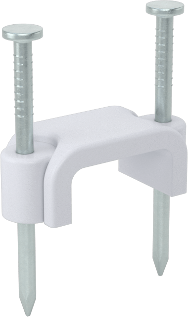 Çekiçle Takılan Kablo Tutucular, Çinko Kaplı Çelik Çivi ile, 1/2" Genişlik