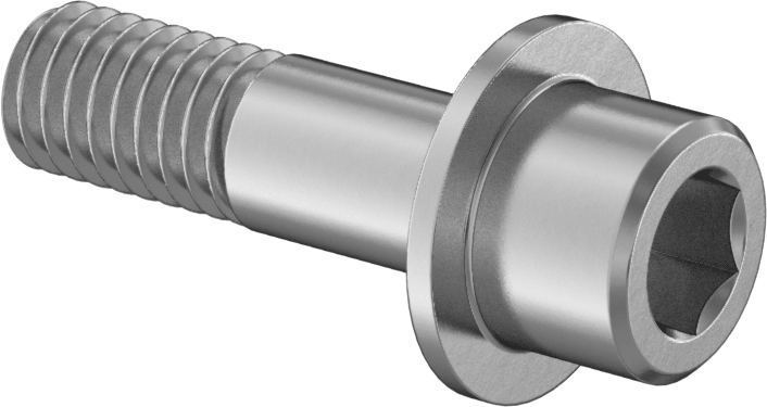 Kesin Tutuş Uzunluğuna Sahip Flanşlı Soket Başlı Vida, 3/8"-16 Diş Boyutu, 1-1/4" Uzunluk
