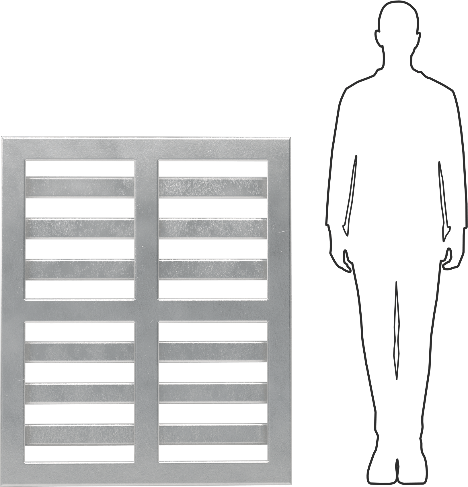 Alüminyum Palet, Havalandırmalı Yüzey, 40“ Genişlik x 48” Derinlik x 5-1/4" Toplam Yükseklik