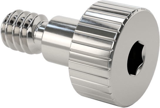 Titanyum Omuzlu Vida, 1/8" Omuz Çapı, 1/8" Omuz Uzunluğu, 4-40 Diş