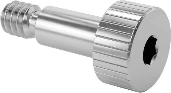 Titanyum Omuzlu Vida, 1/8" Omuz Çapı, 1/4" Omuz Uzunluğu, 4-40 Diş