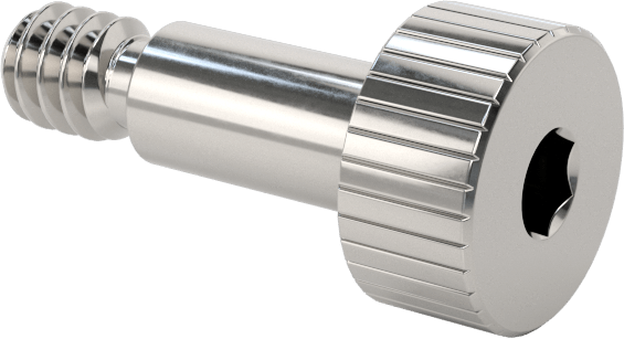 Titanyum Omuzlu Vida, 1/8" Omuz Çapı, 1/4" Omuz Uzunluğu, 4-40 Diş