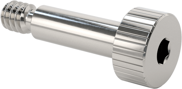 Titanyum Omuzlu Vida, 1/8" Omuz Çapı, 3/8" Omuz Uzunluğu, 4-40 Diş