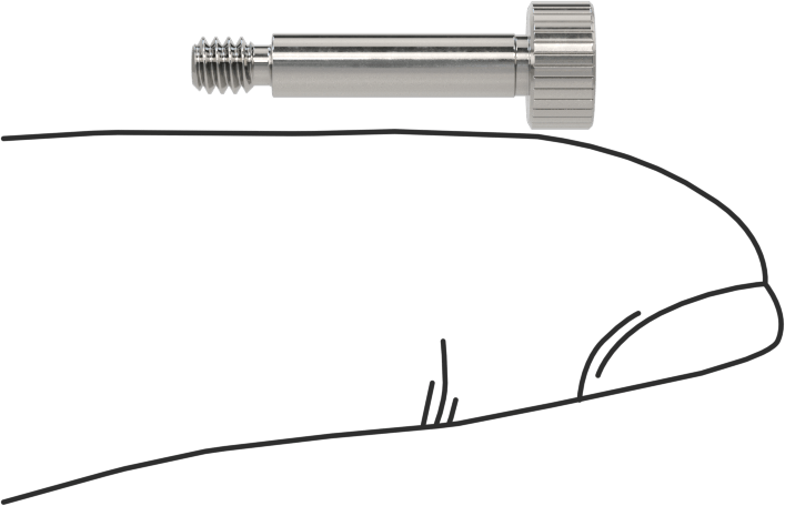 Titanyum Omuzlu Vida, 1/8" Omuz Çapı, 1/2" Omuz Uzunluğu, 4-40 Diş