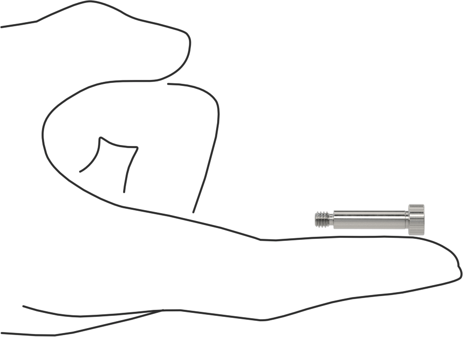 Titanyum Omuzlu Vida, 3/16" Omuz Çapı, 3/4" Omuz Uzunluğu, 8-32 Diş