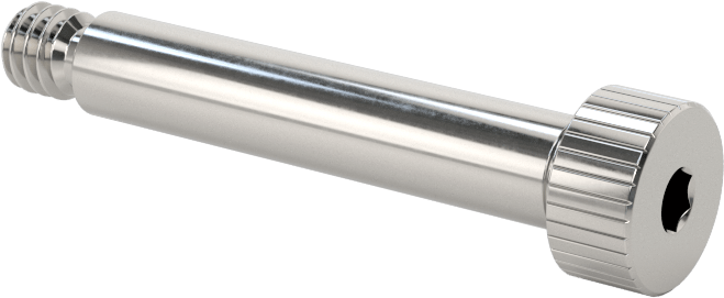 Titanyum Omuzlu Vida, 3/16" Omuz Çapı, 1" Omuz Uzunluğu, 8-32 Diş
