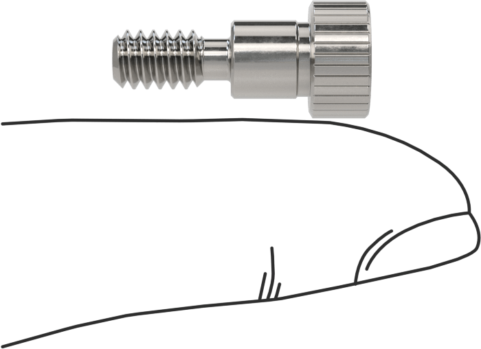 Titanyum Omuzlu Vida, 1/4" Omuz Çapı, 1/4" Omuz Uzunluğu, 10-24 Diş