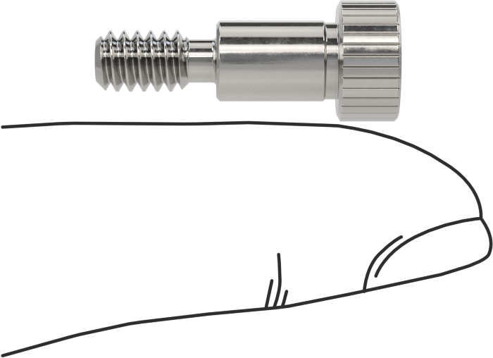 Titanyum Omuzlu Vida, 1/4" Omuz Çapı, 3/8" Omuz Uzunluğu, 10-24 Diş