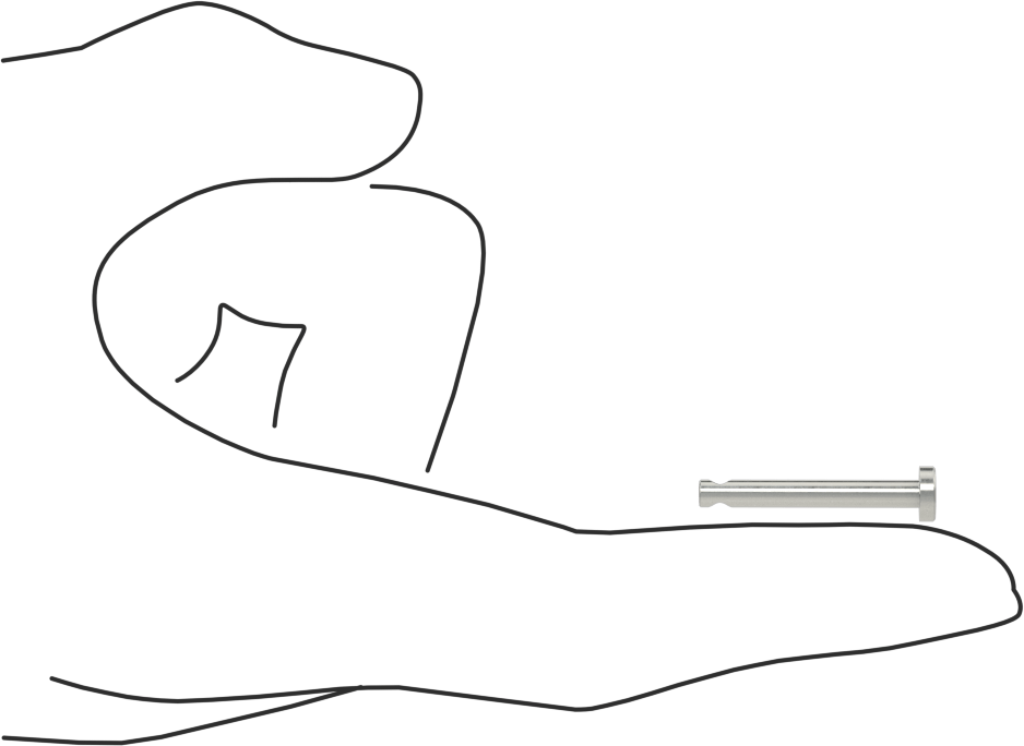 Karbon Çelik Çatal Pim, 1/8" Çap, 13/16" Kullanılabilir Uzunluk
