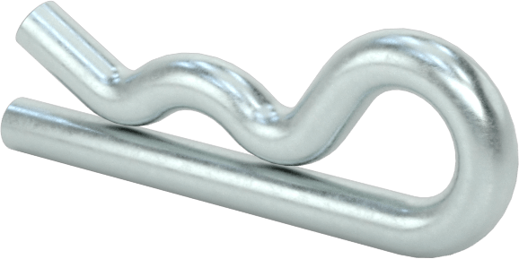 Çinko Kaplı Yay Çeliği Çatal Pimi, Saç Tokası, 1/16“-1/8” Çatal Pim Çapı için, 3/64" Tel Çapı