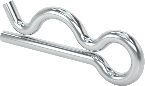 Çinko Kaplı Yay Çeliği Çatal Pimi, Saç Tokası, 7/64“ ila 9/64” Pim Çapı için, 1/32" Tel Çapı