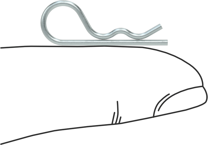 Çinko Kaplı Yay Çeliği Çatal Pimi, Saç Tokası, 3/16“ ila 1/4” Çatal Pim Çapı için, 1/4" Göz Çapı