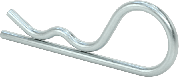 Çinko Kaplı Yay Çeliği Çatal Pimi, Saç Tokası, 3/16“ ila 1/4” Çatal Pim Çapı için, 1/4" Göz Çapı