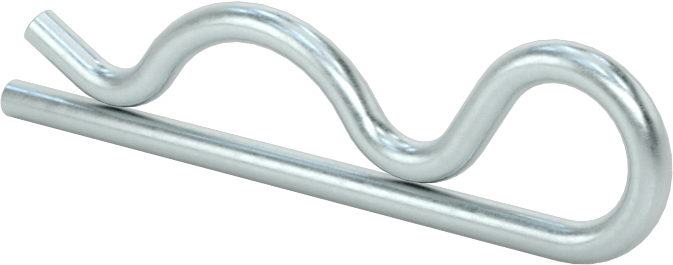 Çinko Kaplı Yay Çeliği Çatal Pimi, Saç Tokası, 5/16“ ila 3/8” Pim Çapı için, 5/64" Tel, 1/4" Göz