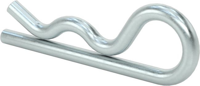 Çinko Kaplı Yay Çeliği Çatal Pimi, Saç Tokası, 1/4“-3/8” Pim Çapı için, 5/64" Tel, 1/4" Göz Çapı