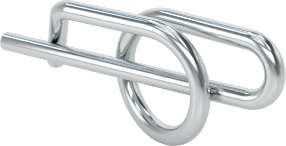 Çinko Kaplı Yay Çeliği Çatal Pimi, Sarmal, 1/4" Çatal Pim Çapı için, 1" Uzunluk