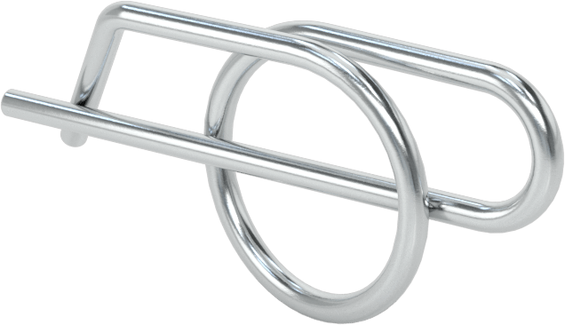 Çinko Kaplı Yay Çeliği Çatal Pimi, Sarmal, 1/2" Çatal Pim Çapı için, 1-3/8" Uzunluk