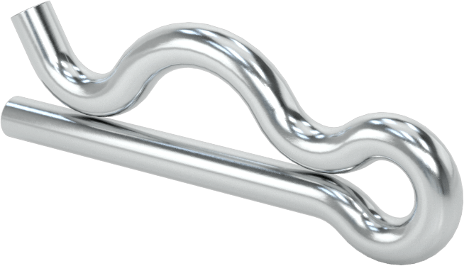 Çinko Kaplı Yay Çeliği Çatal Pimi, Saç Tokası, 5/16“ ila 3/8” Pim Çapı için, 7/64" Tel, 1/8" Göz