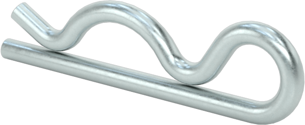 Çinko Kaplı Yay Çeliği Çatal Pimi, Saç Tokası, 1/4“-3/8” Pim Çapı için, 3/64" Tel, 1/8" Göz Çapı