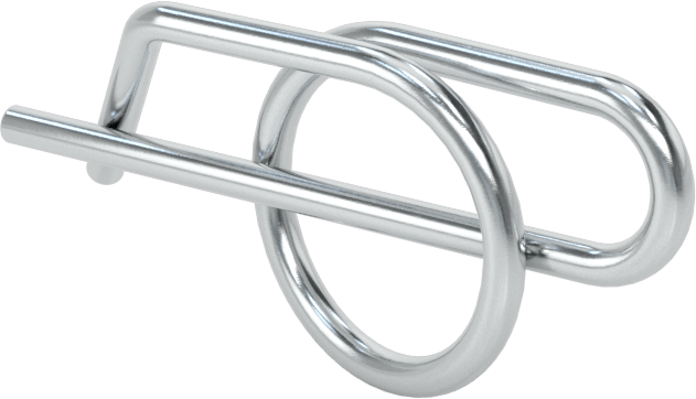 Çinko Kaplı Yay Çeliği Çatal Pimi, Sarmal, 1/2" Çatal Pim Çapı için, 1-1/2" Uzunluk