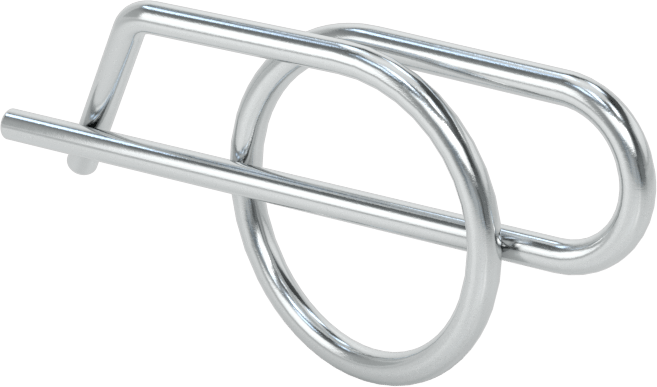 Çinko Kaplı Yay Çeliği Çatal Pimi, Sarmal, 5/8" Çatal Pim Çapı için, 1-3/4" Uzunluk