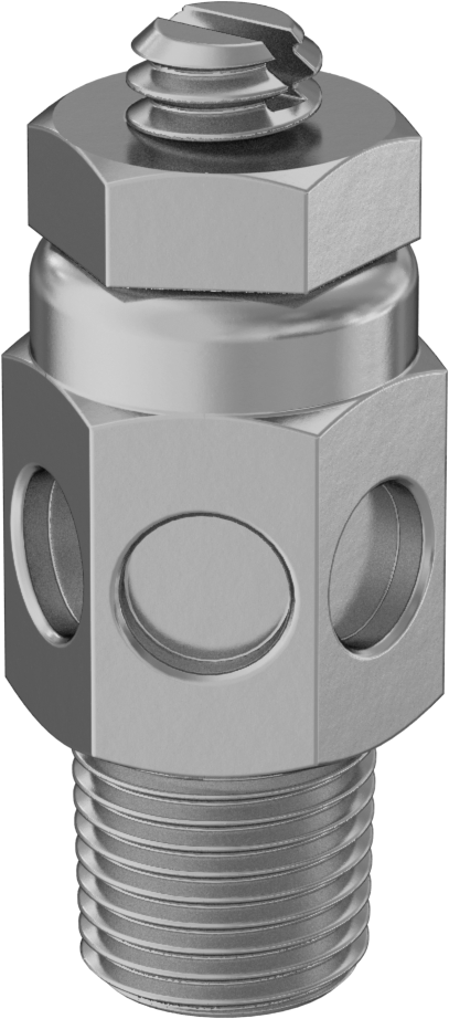 Akış Kontrol Susturucusu, 1/8 NPT Erkek, Pirinç, 100 PSI'da 20 scfm Maksimum Akış Hızı