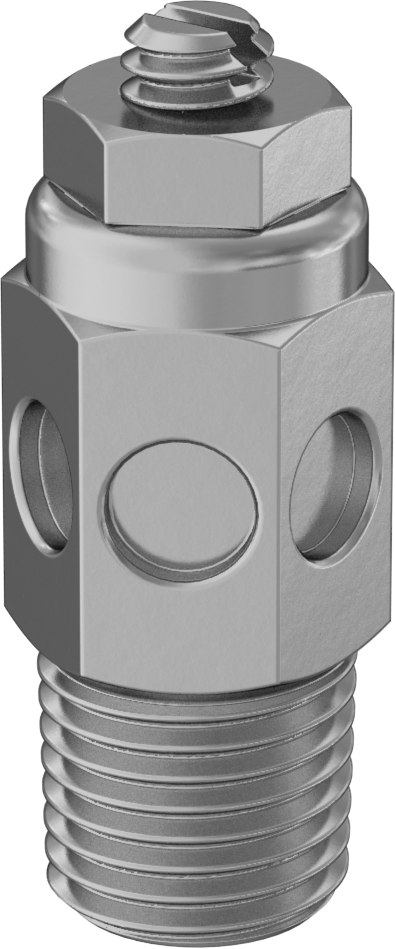 Akış Kontrol Susturucusu, 1/4 NPT Erkek, Pirinç, 100 PSI'da 30 scfm Maksimum Akış Hızı
