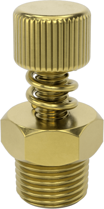 Akış Kontrol Susturucusu, Parmak Vidası ile, 1/8 NPT Erkek, Bronz, 1-1/16" Yükseklik