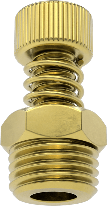 Akış Kontrol Susturucusu, Parmak Vidası ile, 1/4 NPT Erkek, Bronz, 1-3/16" Yükseklik