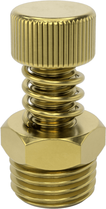Akış Kontrol Susturucusu, Parmak Vidası ile, 1/4 NPT Erkek, Bronz, 1-3/16" Yükseklik