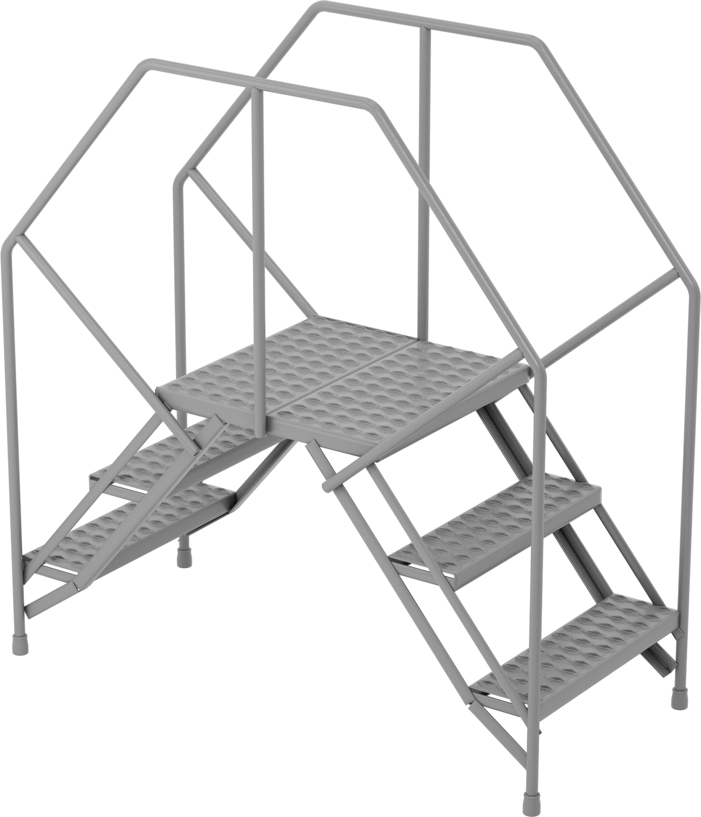 Bağımsız Çapraz Merdiven, 5' Yükseklik x 30“ Genişlik x 4'10” Derinlik Toplam