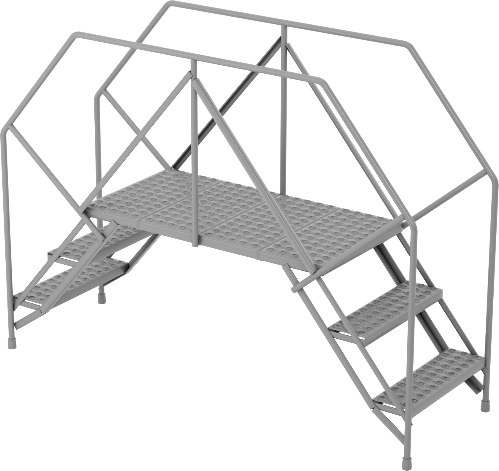 Bağımsız Çapraz Merdiven, 5 ft Yükseklik x 30 inç Genişlik x 6 ft 10 inç Toplam Derinlik