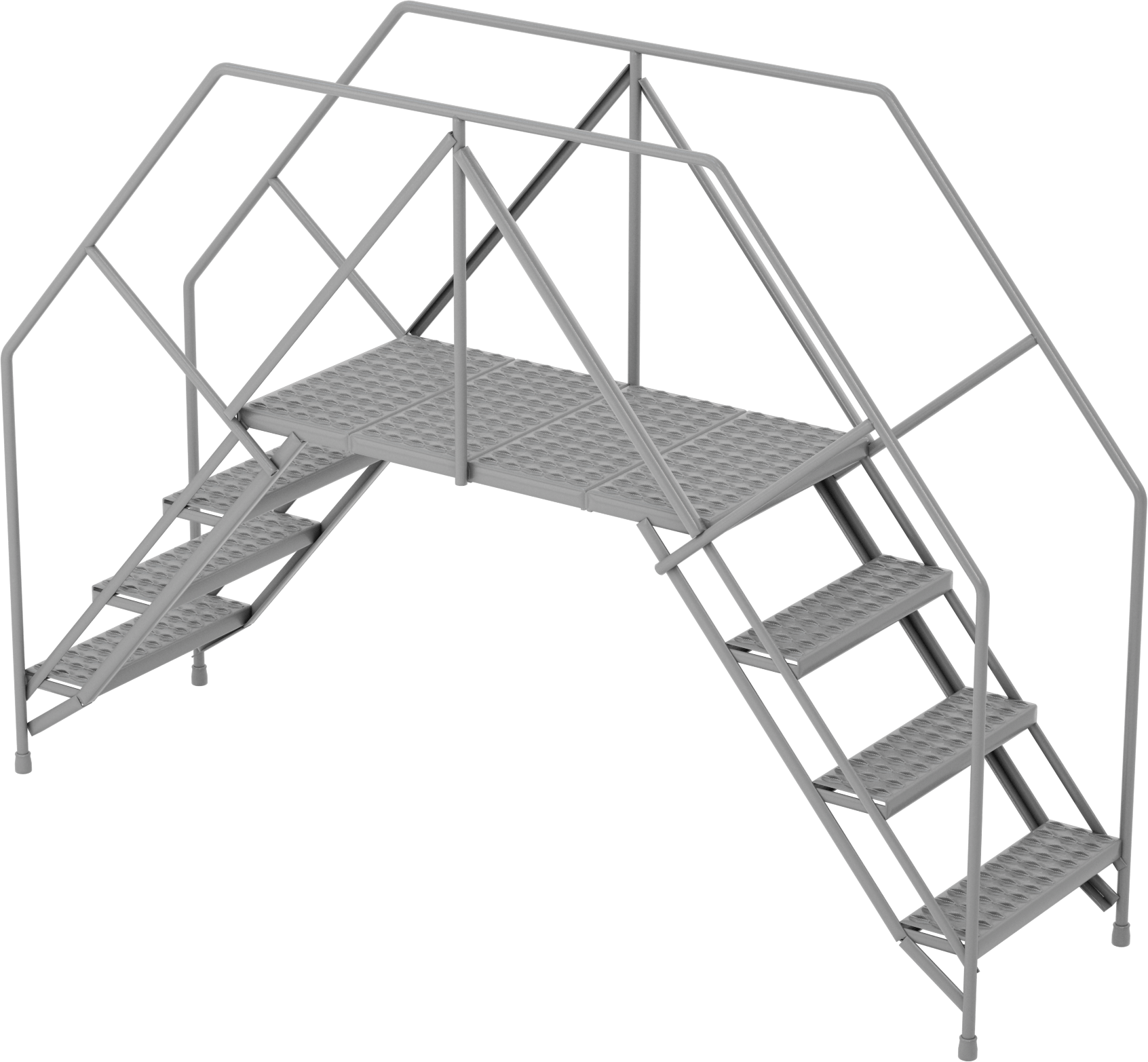 Bağımsız Çapraz Merdiven, 5'10“ Yükseklik x 30” Genişlik x 8'4" Derinlik Toplam