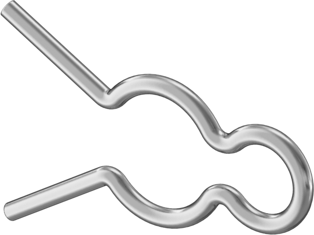Çinko Kaplamalı 1050-1095 Yay Çeliği Saç Tokası, 3/8" Mil Çapı