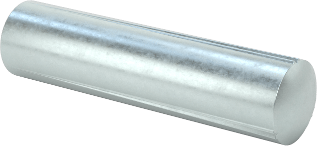 Çelik tam oluklu dübel pimleri, 1/4" Çap, 1" Uzunluk