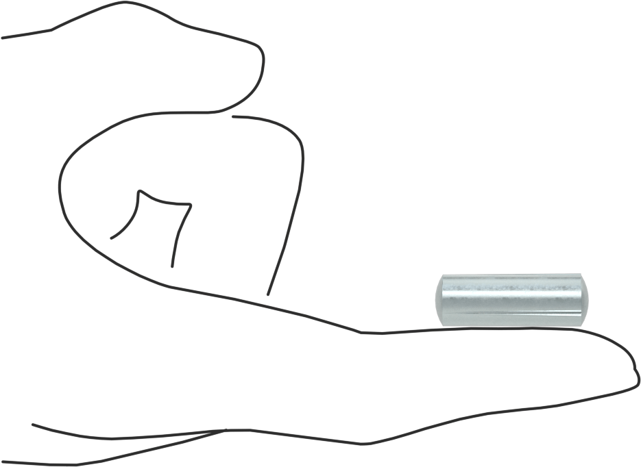 Çelik tam oluklu dübel pimleri, 3/8" Çap, 1" Uzunluk