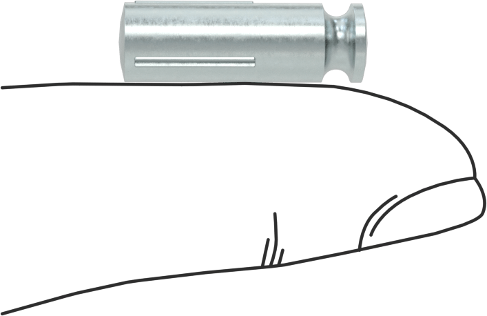 Yarım Yivli Pim, Çentikli, 1/4" Çap, 3/4" Uzunluk