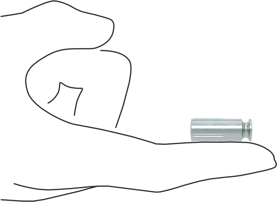 Yarım Yivli Pim, Çentikli, 3/8" Çap, 1" Uzunluk