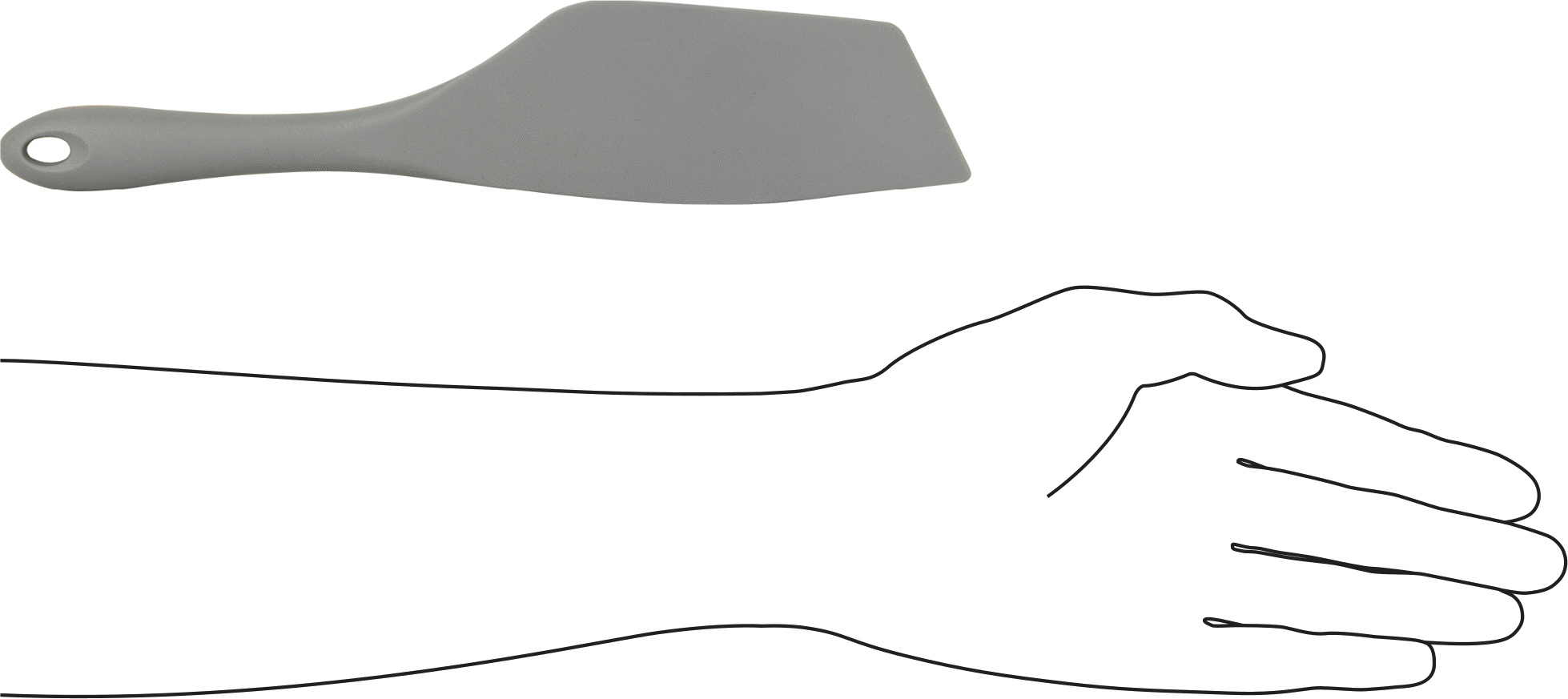 Gıda Hizmeti Spatula, Yuvarlak/Açılı Bıçaklı, Silikon Kauçuk, 10-1/2" Uzunluk