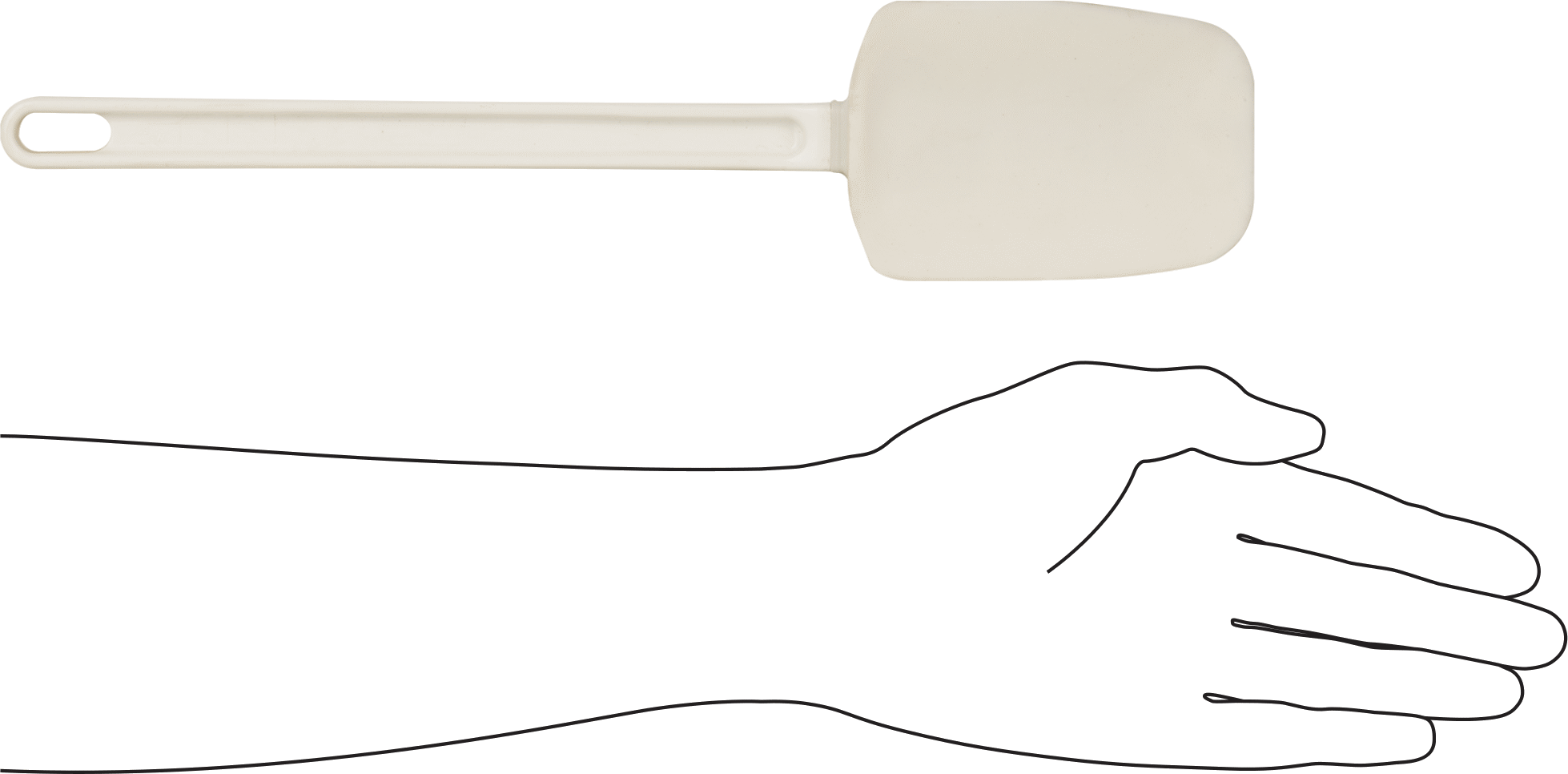 Gıda Hizmeti Spatula, Yuvarlak/U Şeklinde Bıçak ile, Plastik, 13-1/2" Uzunluk
