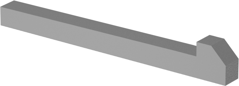 Konik Gib Anahtarı, 1018-1045 Karbon Çelik, 3/16" x 3/16", 2" Uzunluk
