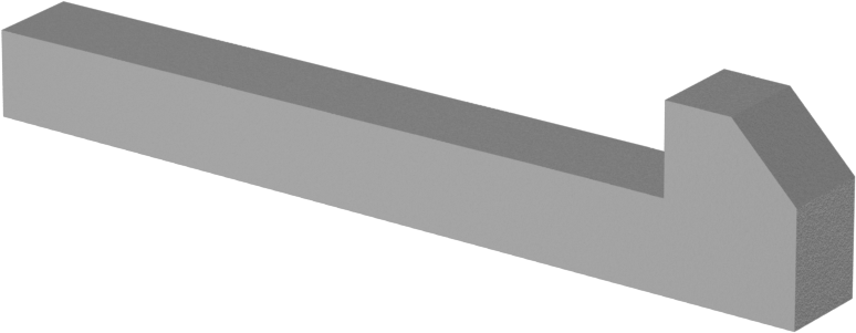 Konik Gib Anahtarı, 1018-1045 Karbon Çelik, 1/4" x 1/4", 2" Uzunluk
