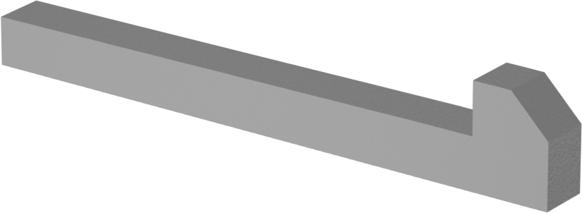 Konik Gib Anahtarı, 1018-1045 Karbon Çelik, 1/4" x 1/4", 2-1/2" Uzunluk