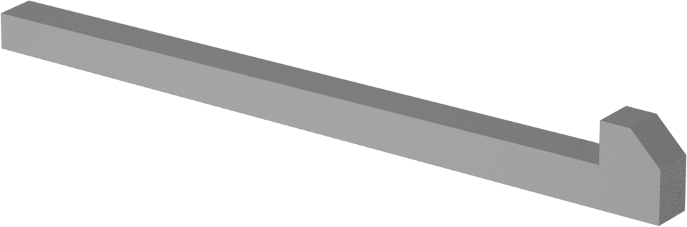Konik Gib Anahtarı, 1018-1045 Karbon Çelik, 1/4" x 1/4", 4" Uzunluk