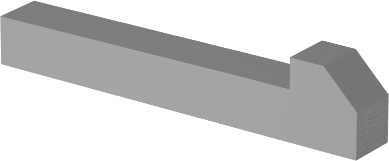 Konik Gib Anahtarı, 1018-1045 Karbon Çelik, 5/16" x 5/16", 2" Uzunluk