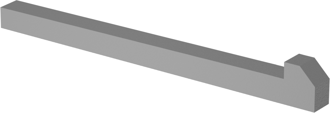 Konik Gib Anahtarı, 1018-1045 Karbon Çelik, 3/8" x 3/8", 5 inç Uzunluk