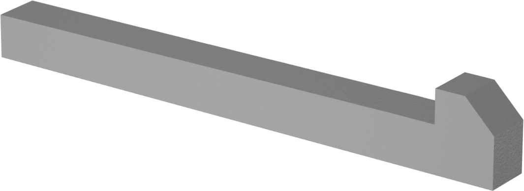 Konik Gib Anahtarı, 1018-1045 Karbon Çelik, 7/16" x 7/16", 4-1/2" Uzunluk